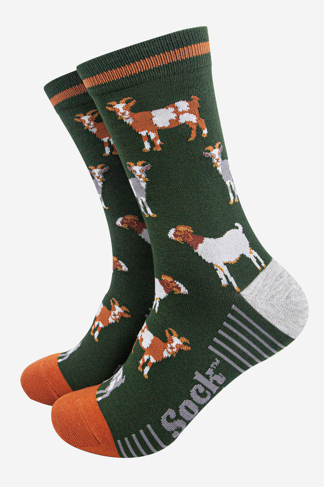 mens-bamboo-socks-khaki-tan-goats-farm-animals