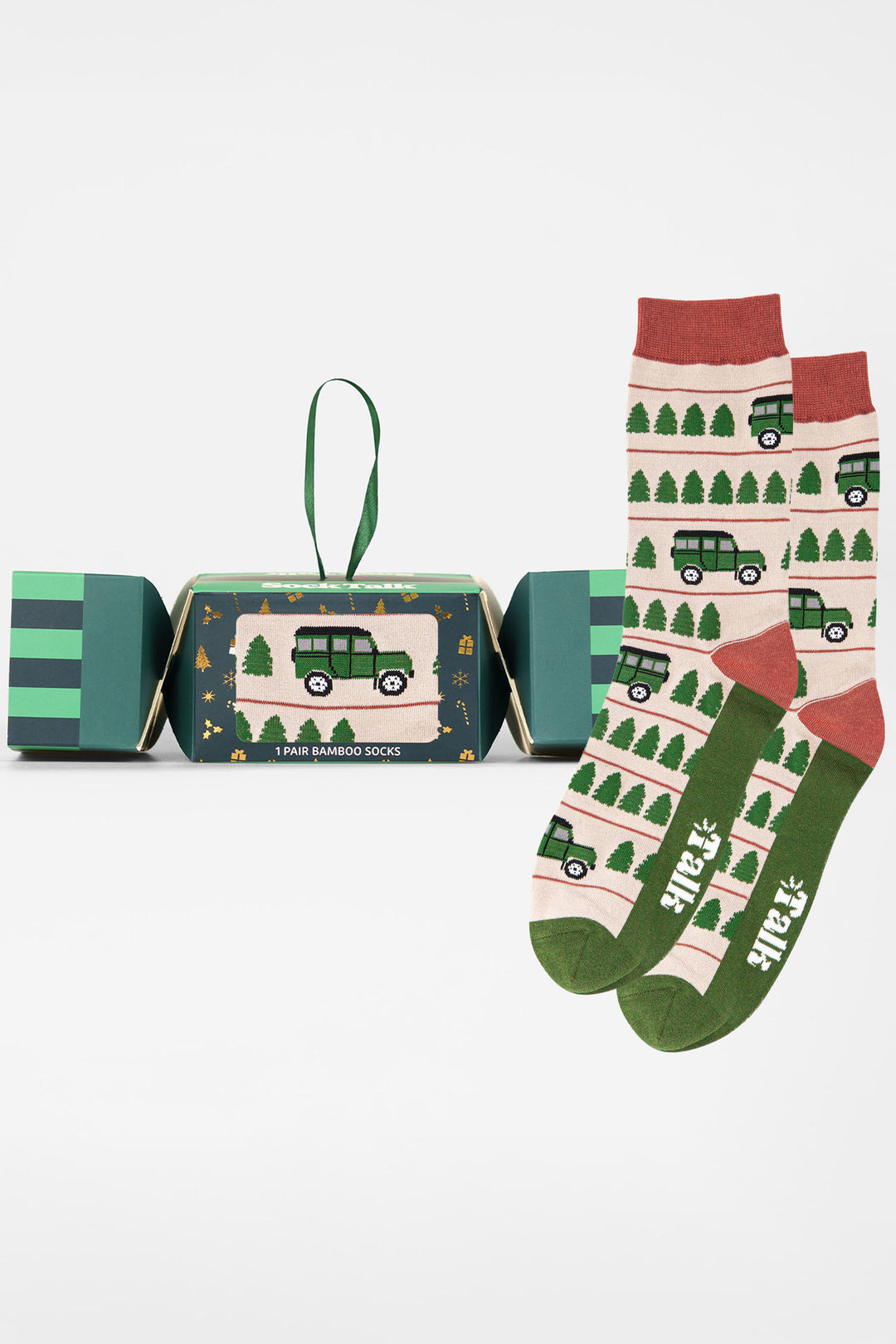 Off-Roader-Bamboo-Crew-Socks-Christmas-Cracker-Gift-Box-in-Cream