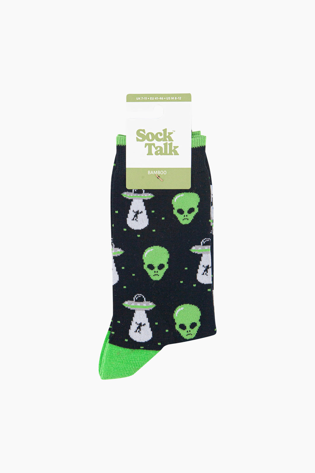 Alien-&-UFO-Men's-Bamboo-Socks-in-Black-In-Packaging