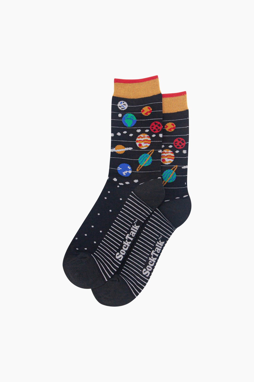 Solar-System-Men's-Bamboo-Socks-in-Black-Laid-Flat