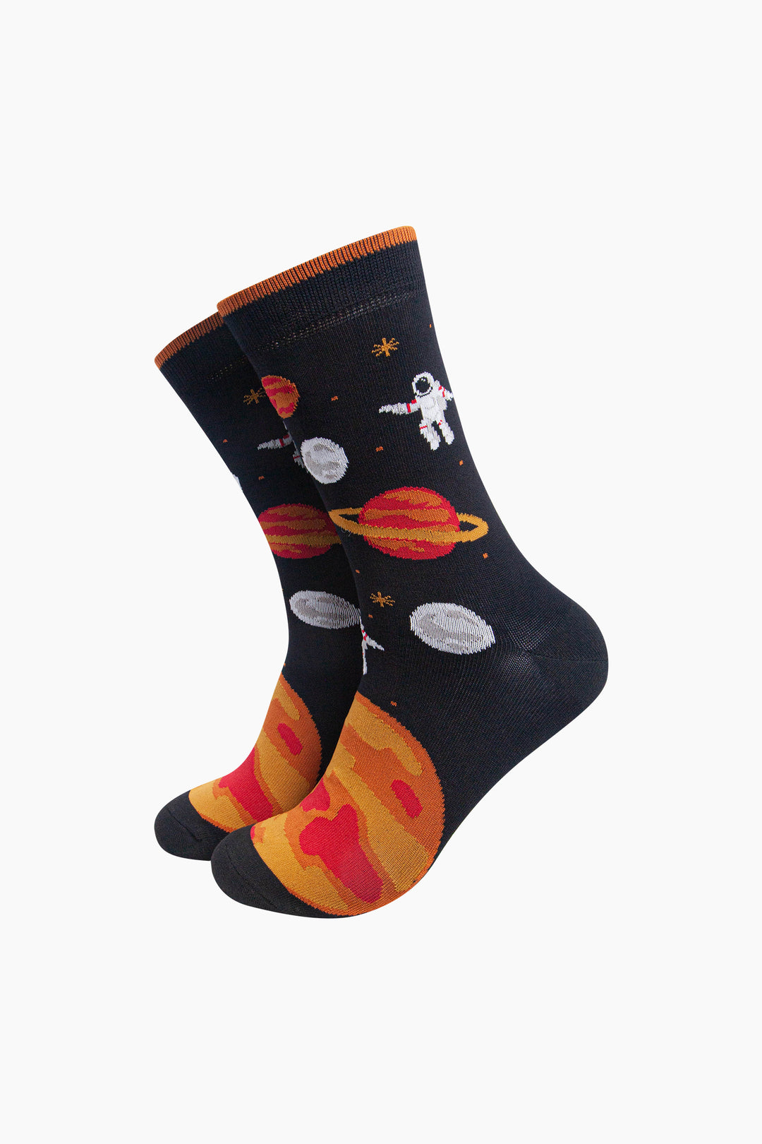 Astronaut-Men's-Bamboo-Socks-in-Black-On-Mannequin