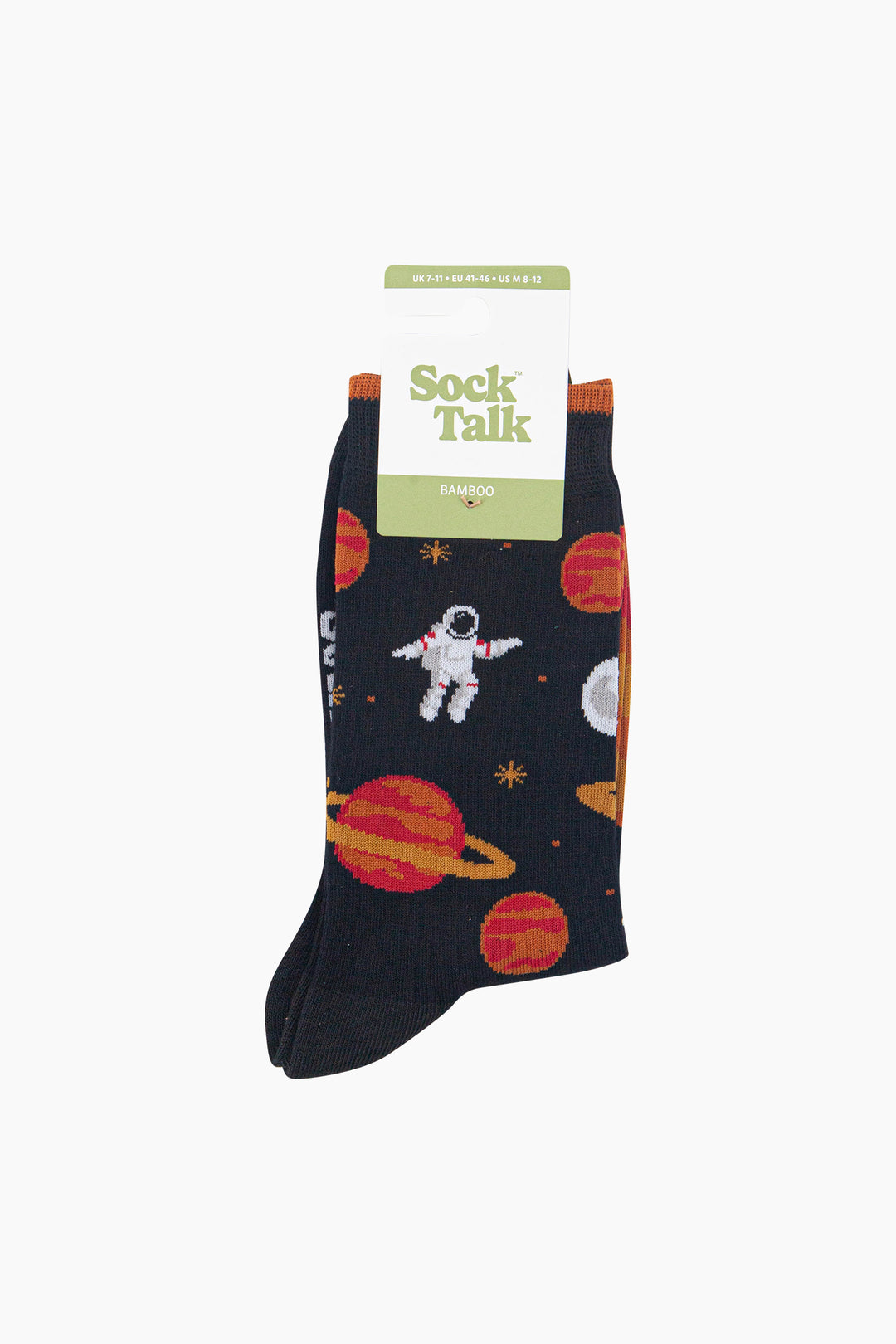 Astronaut-Men's-Bamboo-Socks-in-Black-In-Packaging