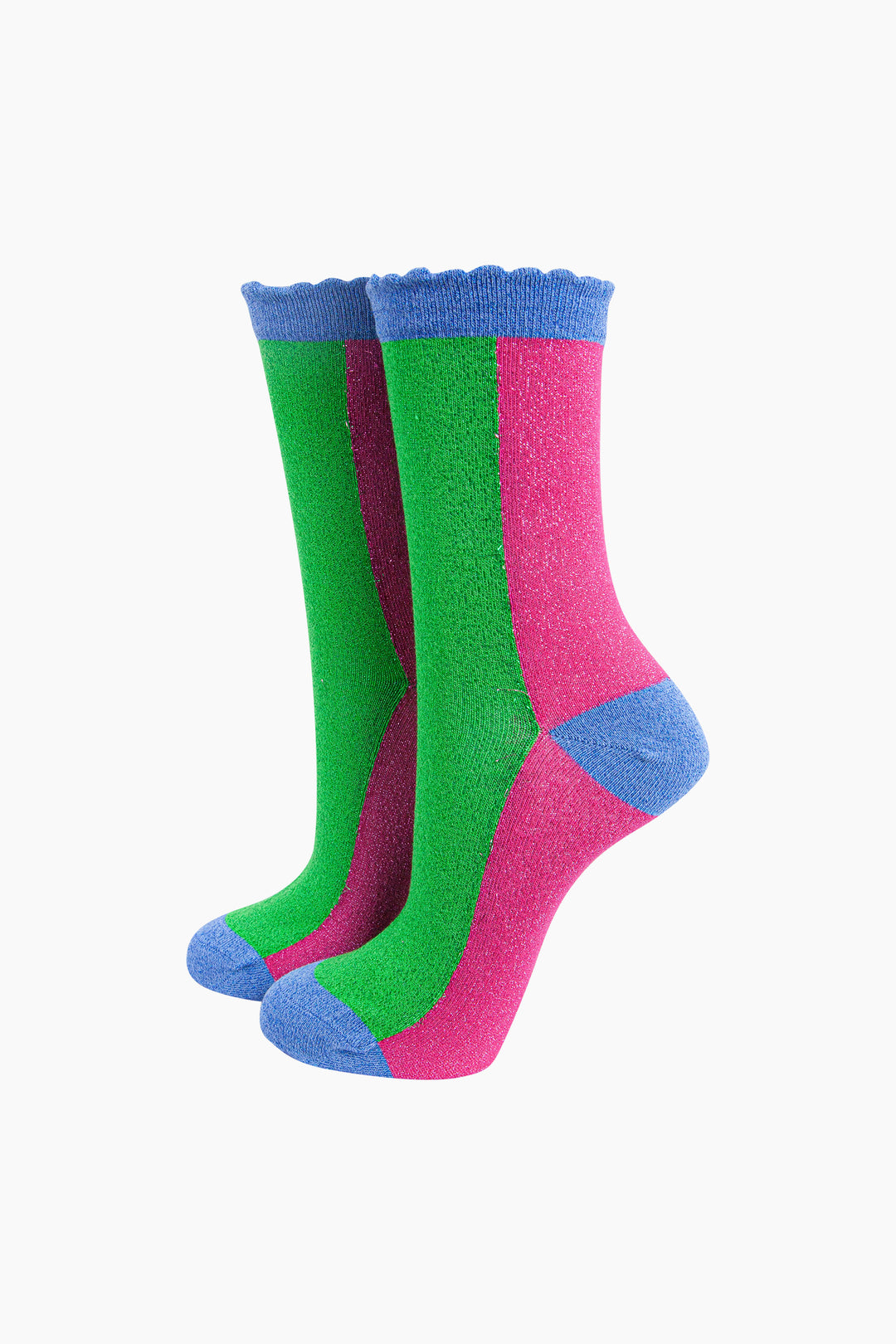 Colour-Block-Combed-Cotton-Glitter-Socks-in-Lime-Hot-Pink-mannequin