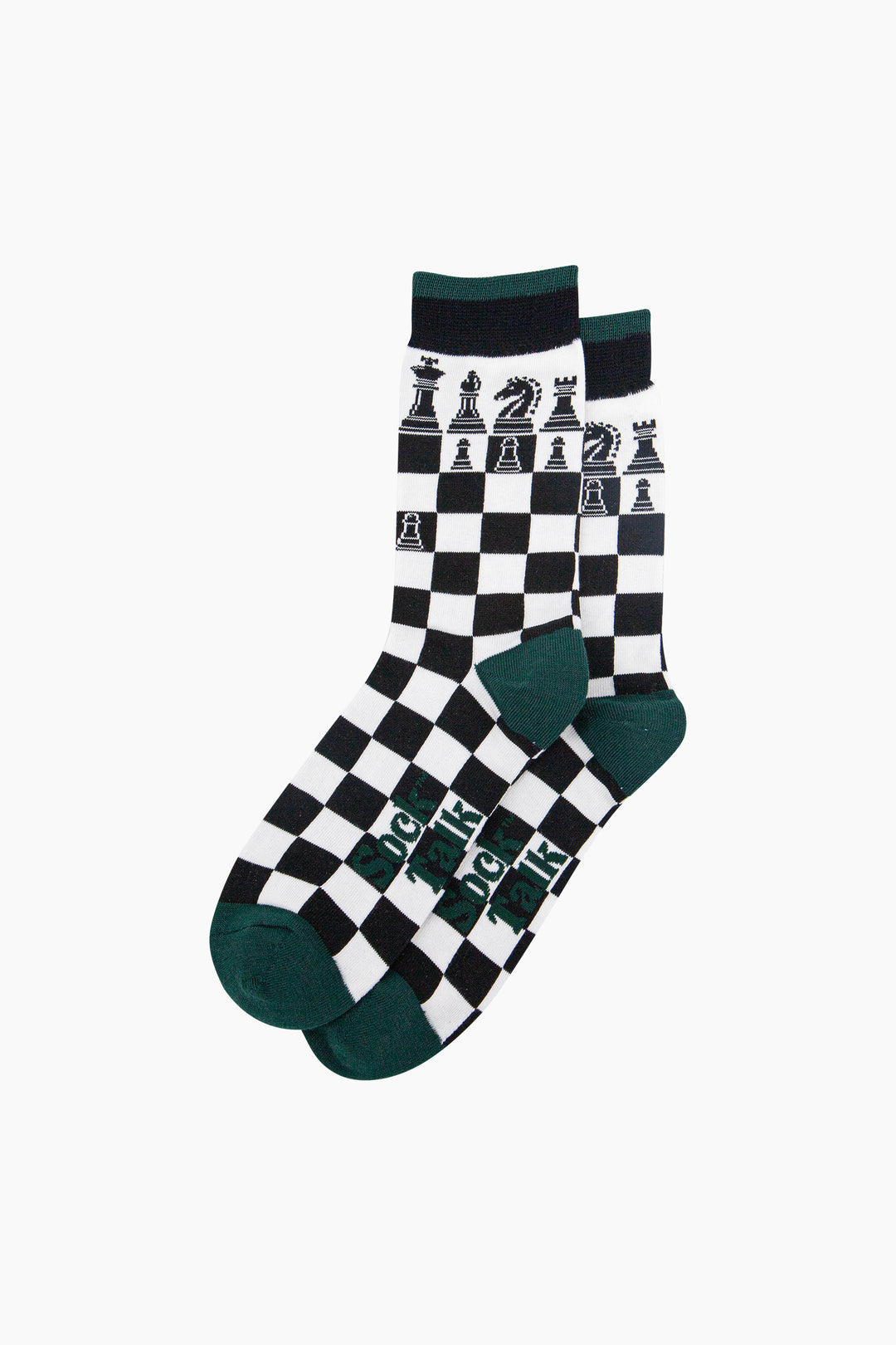 Chess-Bamboo-Socks-in-Black/White-Lying-Flat