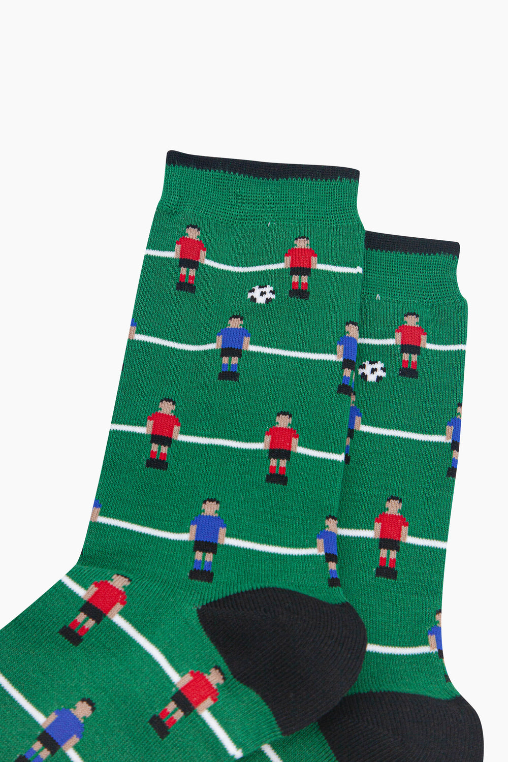 Table-Football-Men's-Bamboo-Socks-in-Green-Close-Up