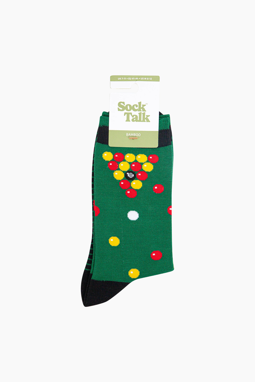 Pool-Table-Bamboo-Socks-in-Green-In-Packaging