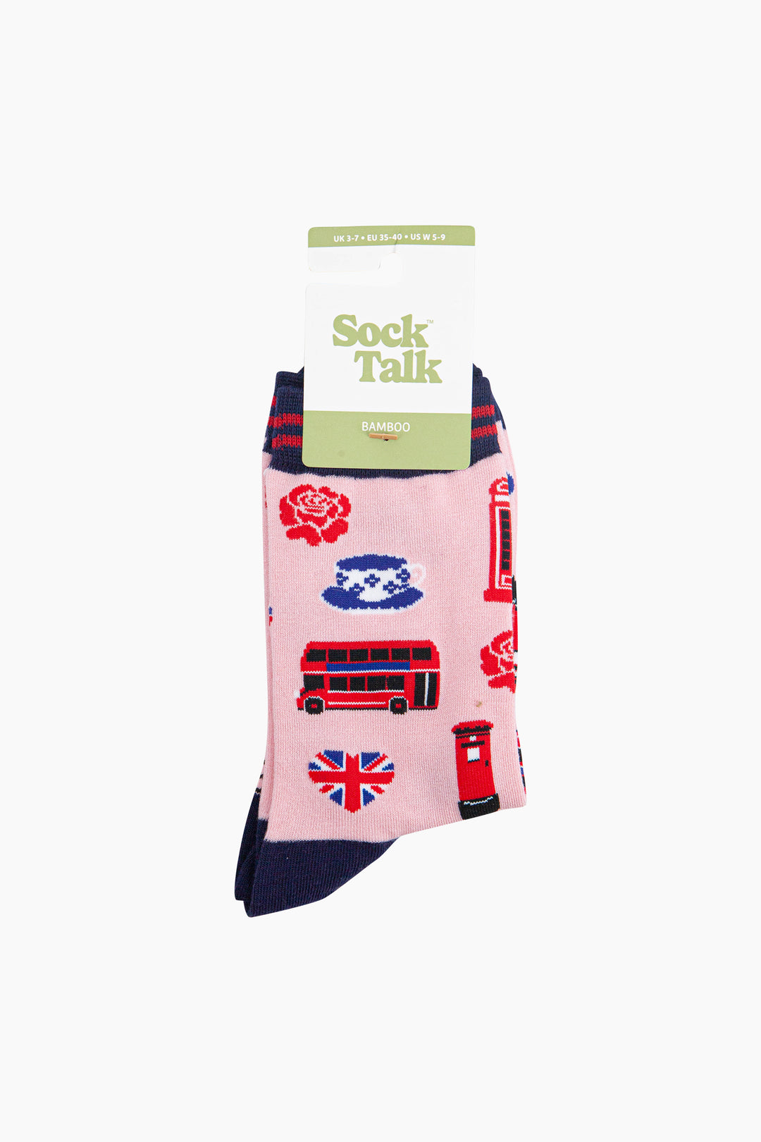London-Landmarks-Bamboo-Socks-in-Pink-In-Packaging