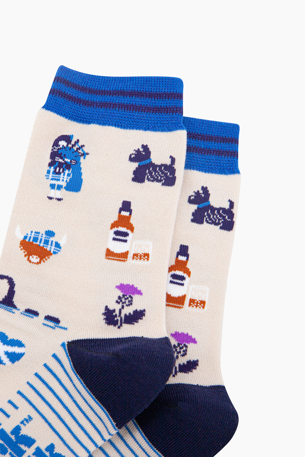 Scotland-Landmarks-Bamboo-Socks-in-Cream-Closeup
