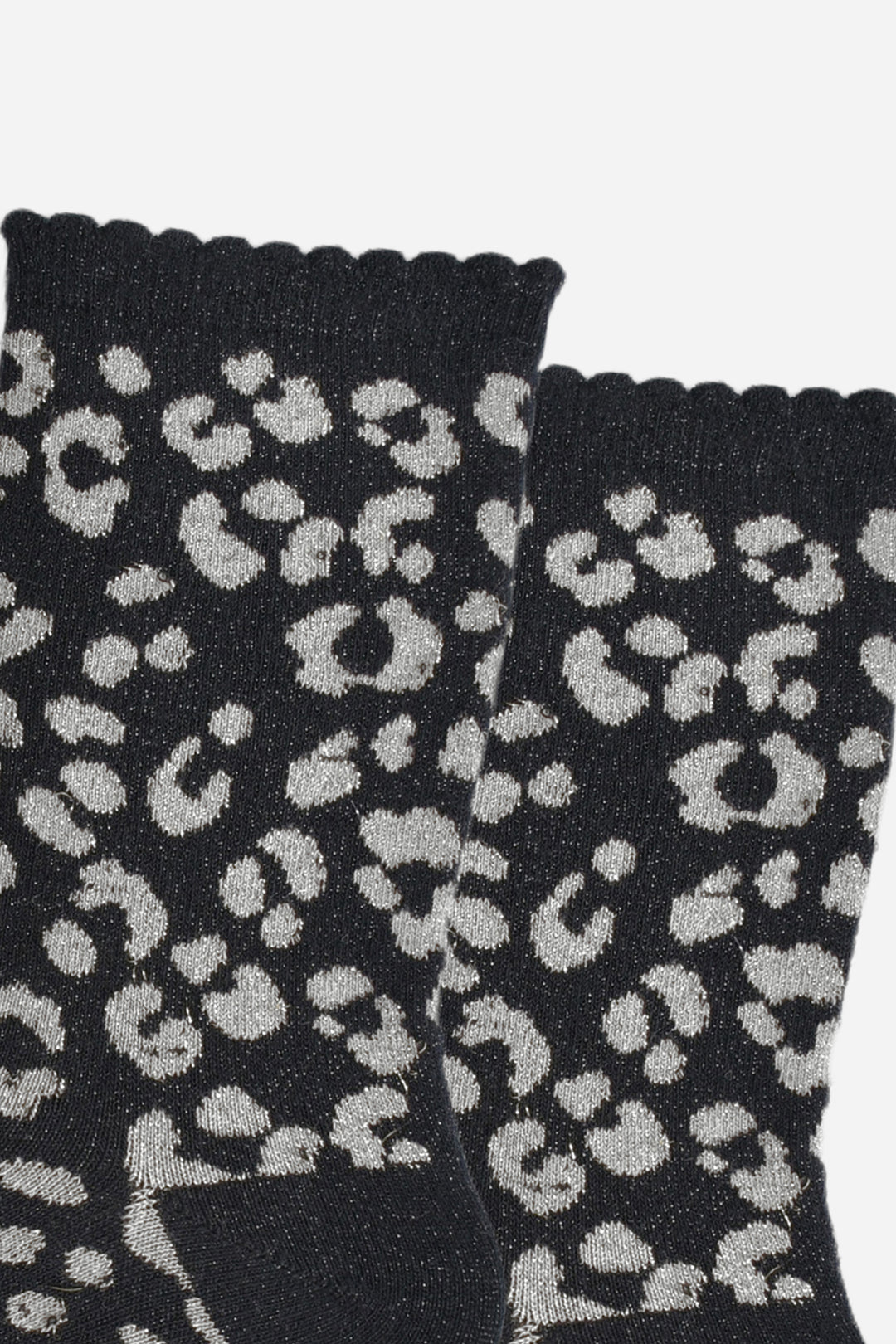 Women's Glitter Socks - Grey/Black, Leopard