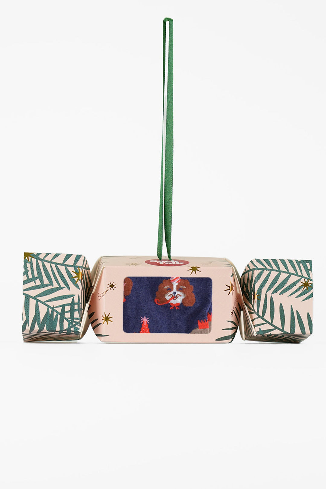 Women's Bamboo Ankle Socks Christmas Cracker Gift Box - Navy Blue/Pink, Party Dogs