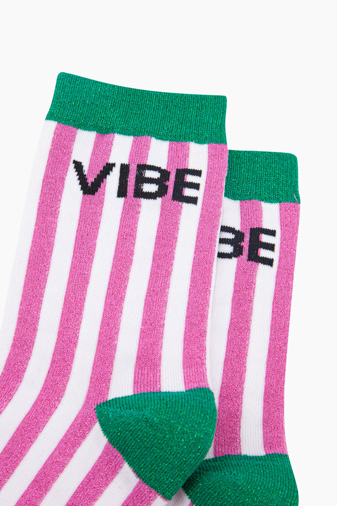 Vibe Combed Cotton Glitter Socks in Green