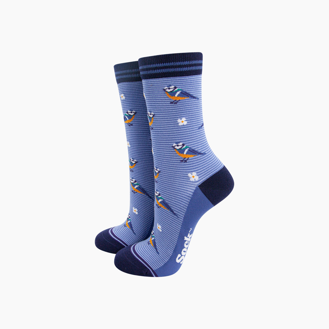 Blue-Tit-Floral-Bamboo-Socks-in-Blue-Mannequin
