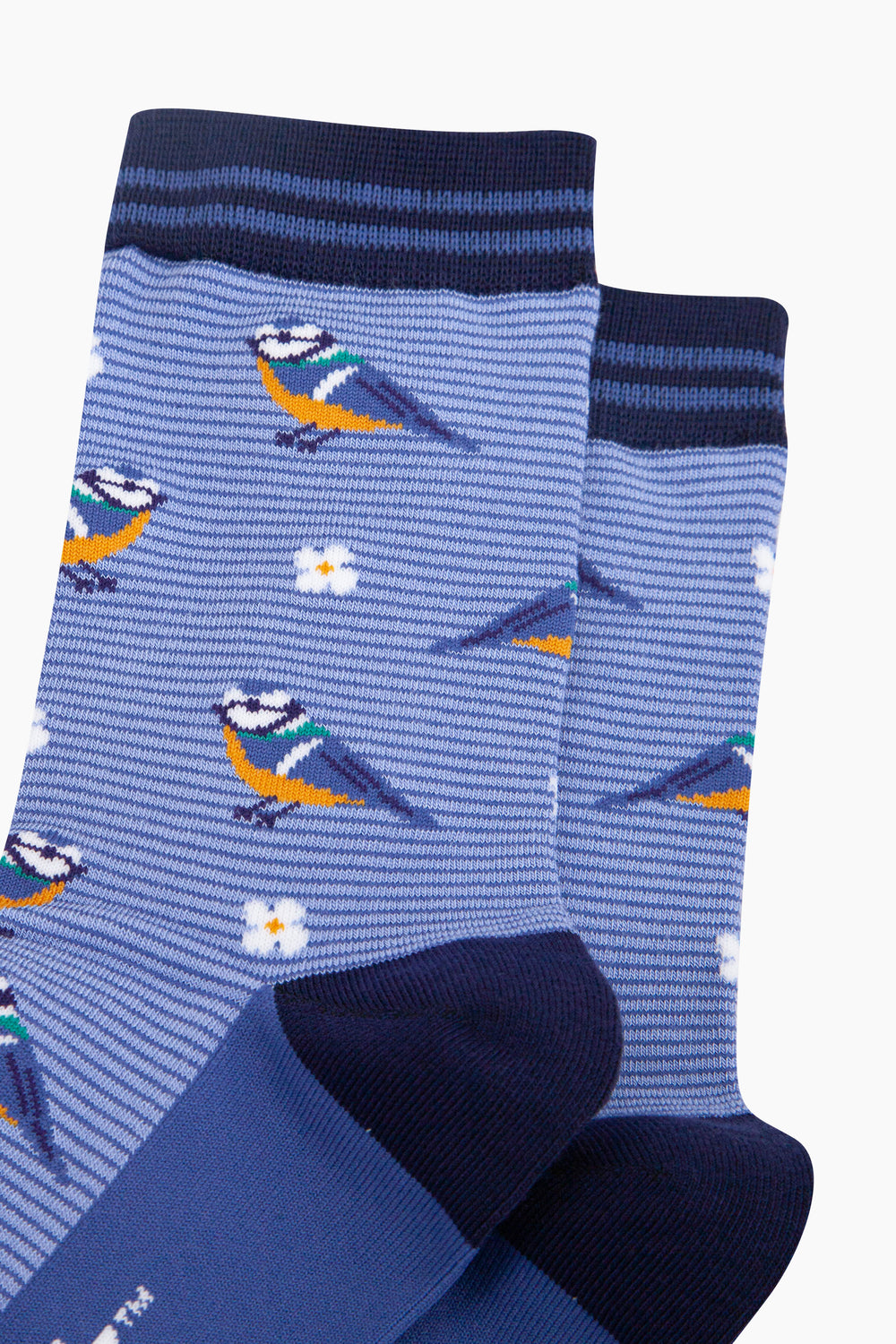 Blue-Tit-Floral-Bamboo-Socks-in-Blue-Closeup