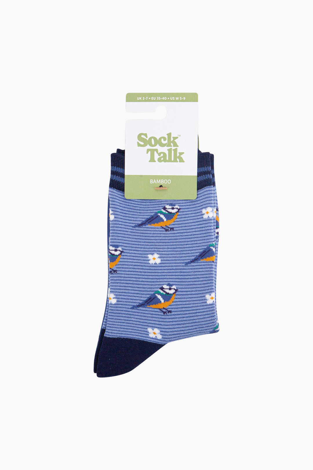 Blue-Tit-Floral-Bamboo-Socks-in-Blue-In-Packaging