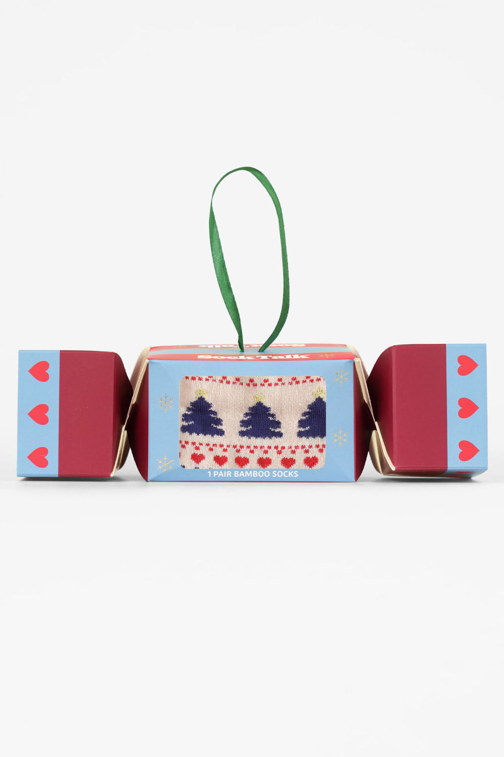 Christmas-Tree-Fair-Isle-Bamboo-Crew-Socks-Christmas-Cracker-Gift-Box-in-Cream/Red