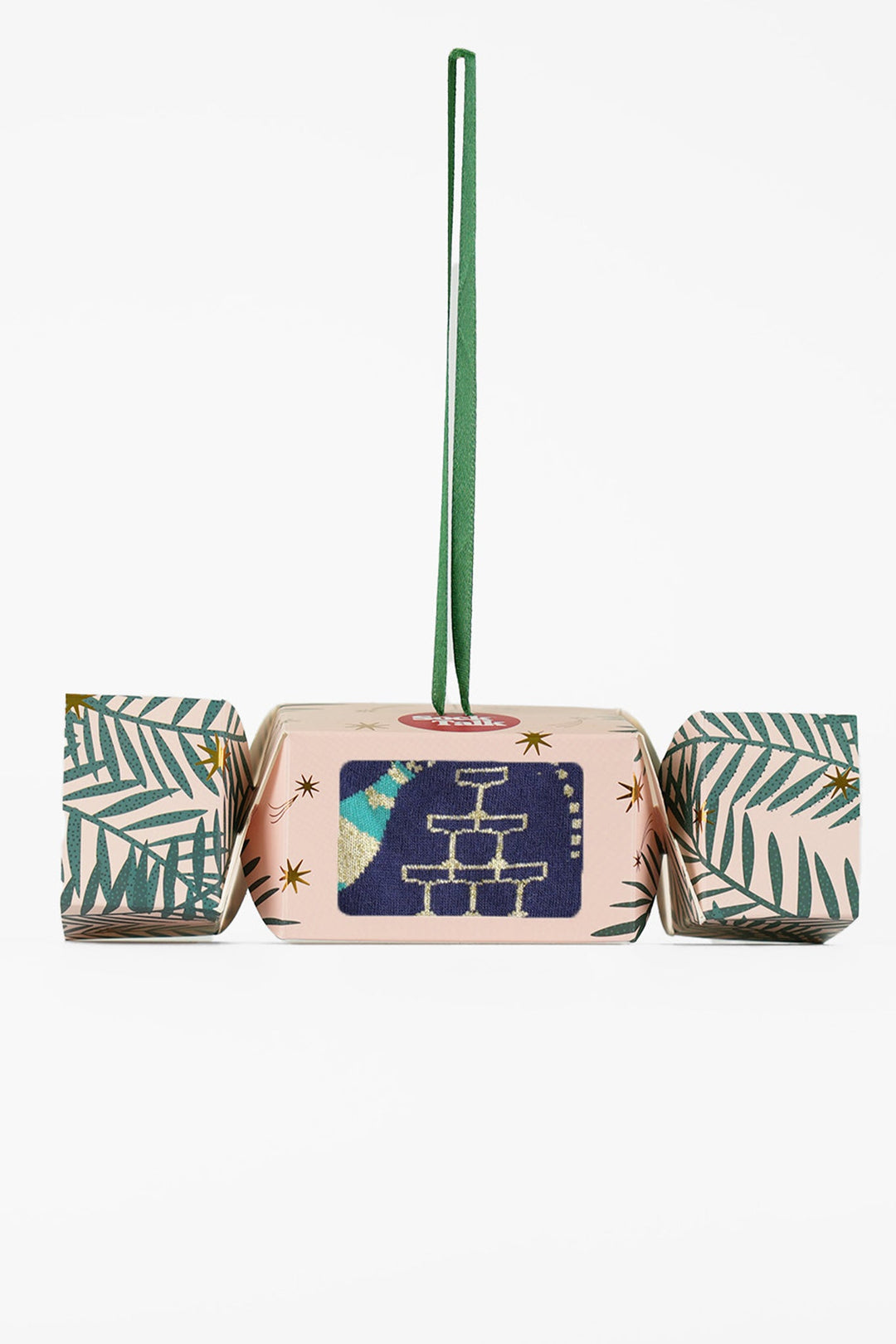 Women's Bamboo Ankle Socks Christmas Cracker Gift Box - Navy Blue/Pink, Champagne Celebration