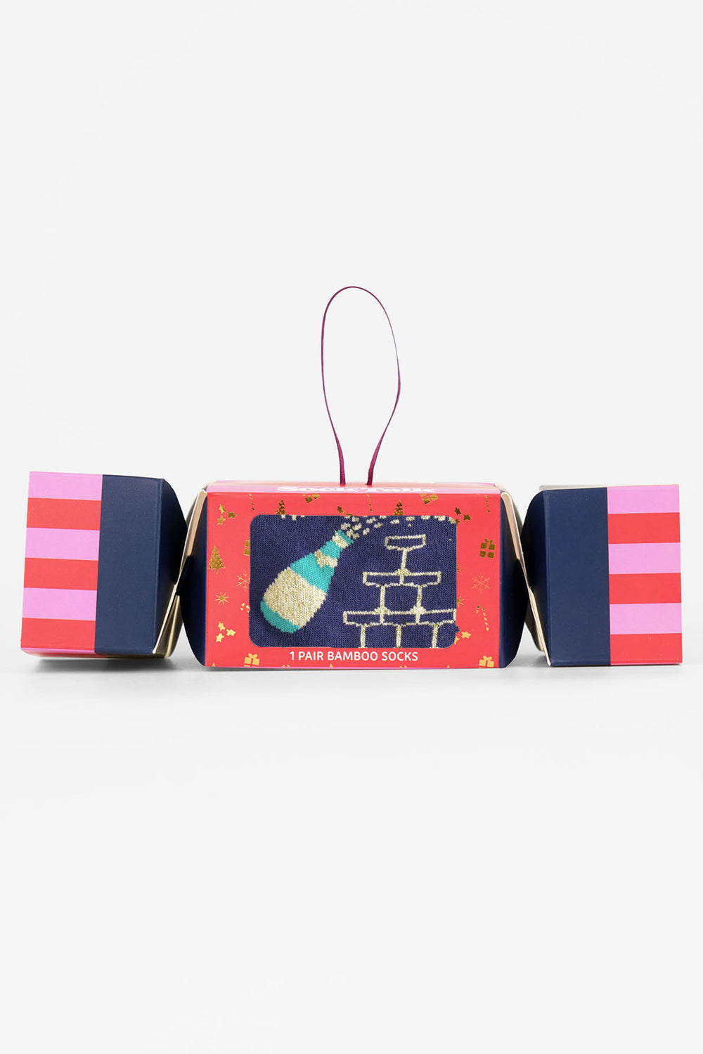 Prosecco-Popping-Bamboo-Crew-Socks-Christmas-Cracker-Gift-Box-in-NavyBlue/Pink