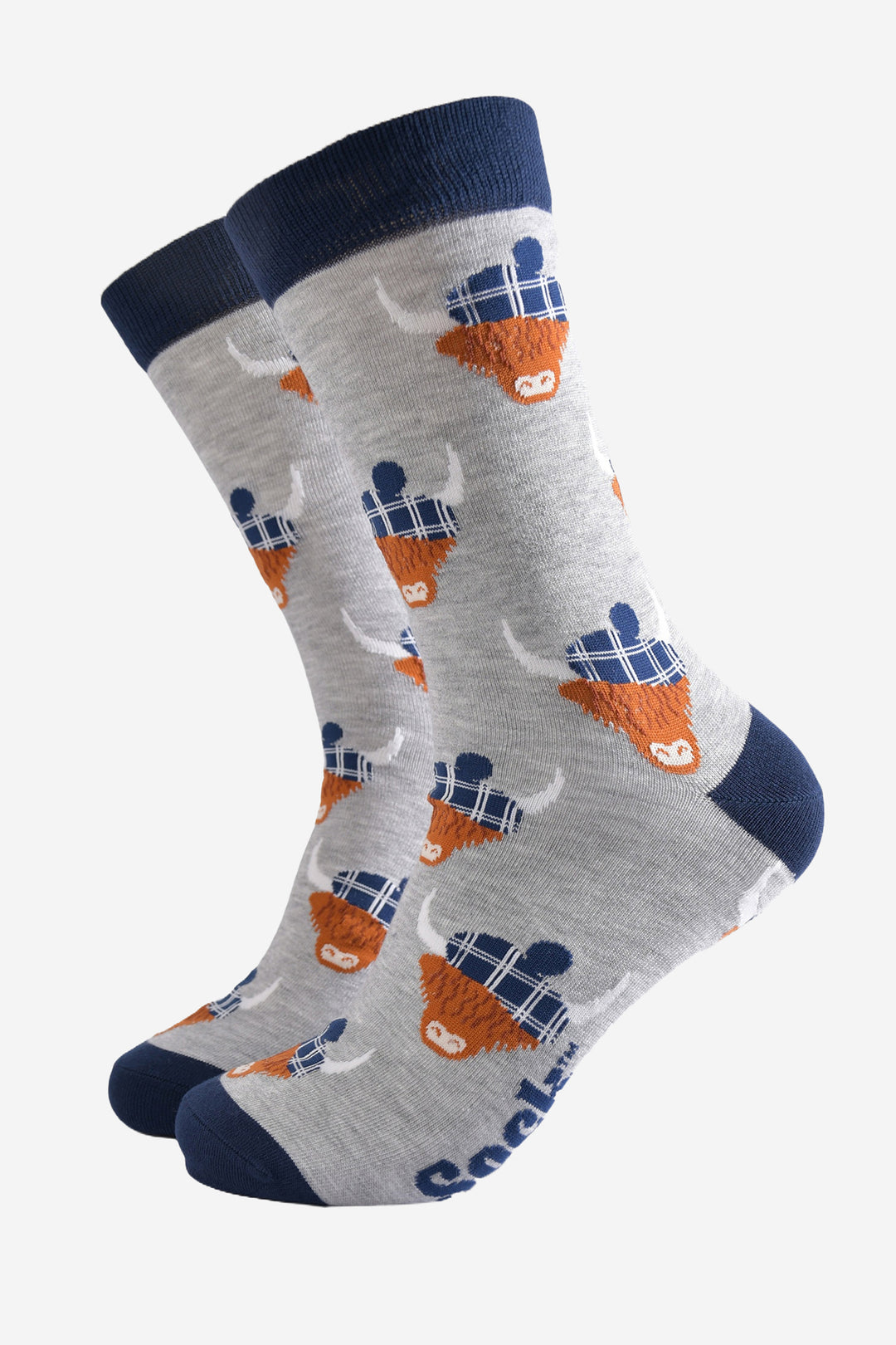 mens-socks-gift-box-forest-green-scottish-highlands-cow-tartan-hats-grey