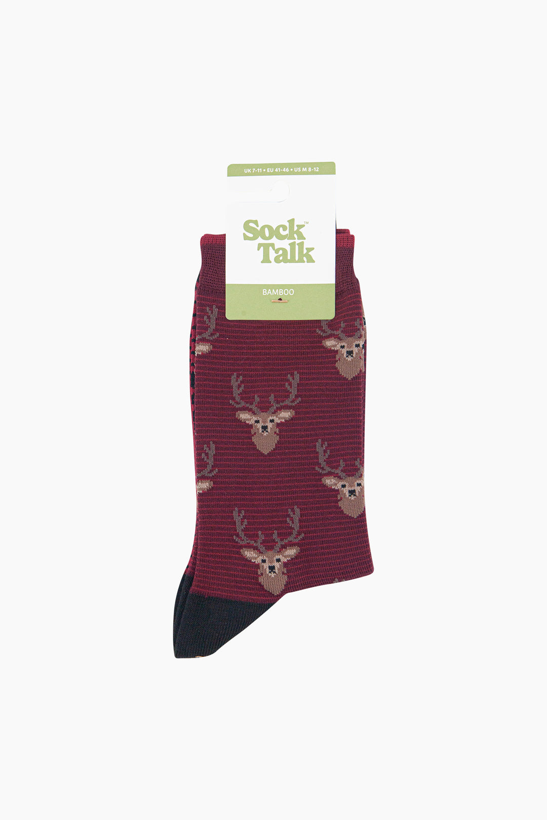 Stag-Men's-Bamboo-Socks-in-Burgundy-In-Packaging