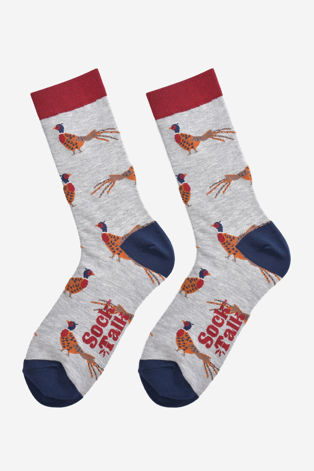 Men's Bamboo Crew Socks Christmas Cracker Gift Box - Grey/Navy Blue, Pheasant