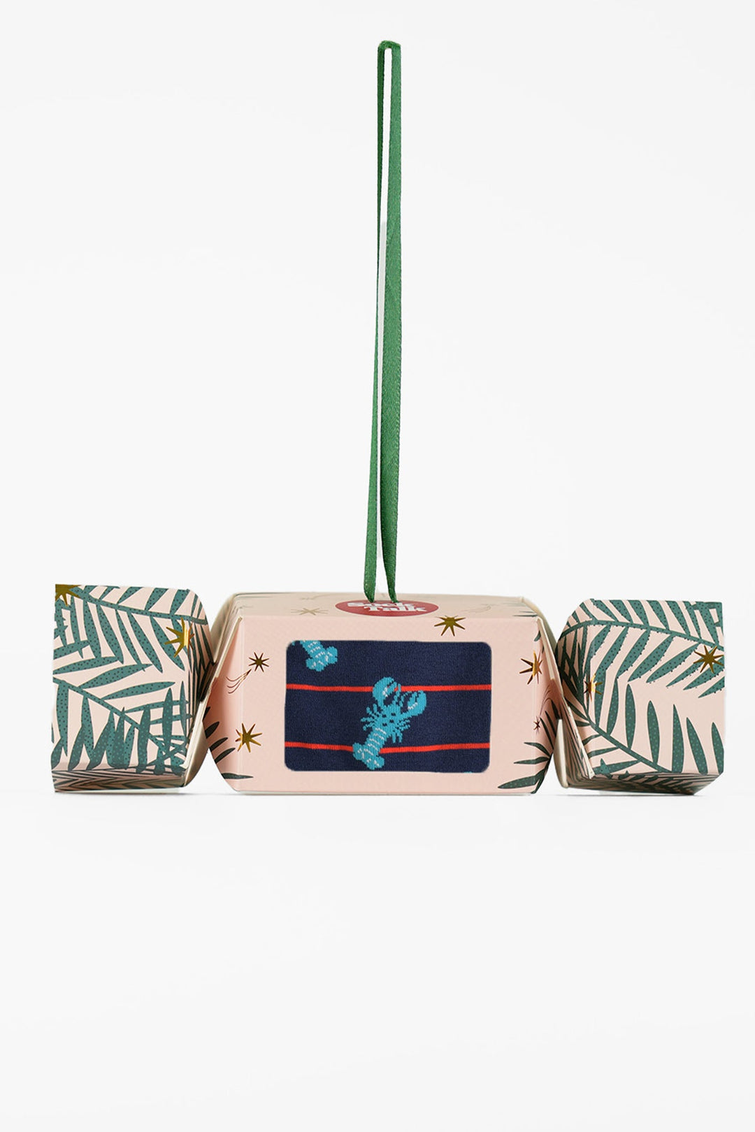 Men's Bamboo Crew Socks Christmas Cracker Gift Box -  Navy Blue/Red, Christmas Lobster