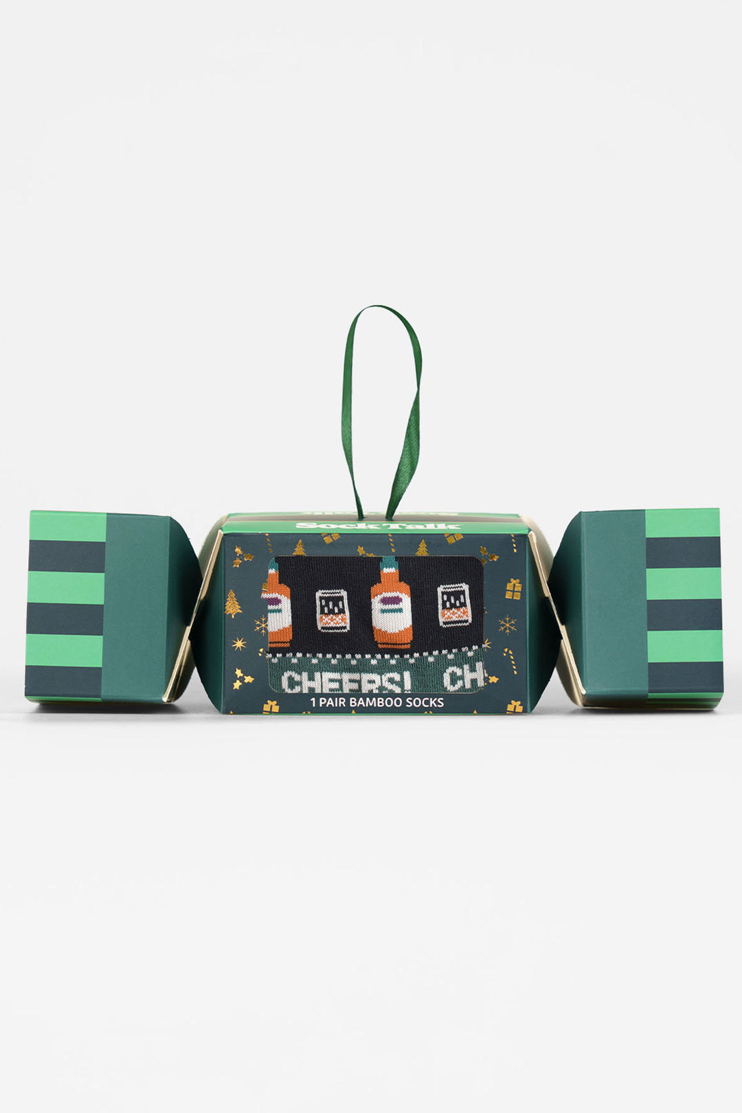 Cheers-Beers-Bamboo-Crew-Socks-Christmas-Cracker-Gift-Box-in-Black