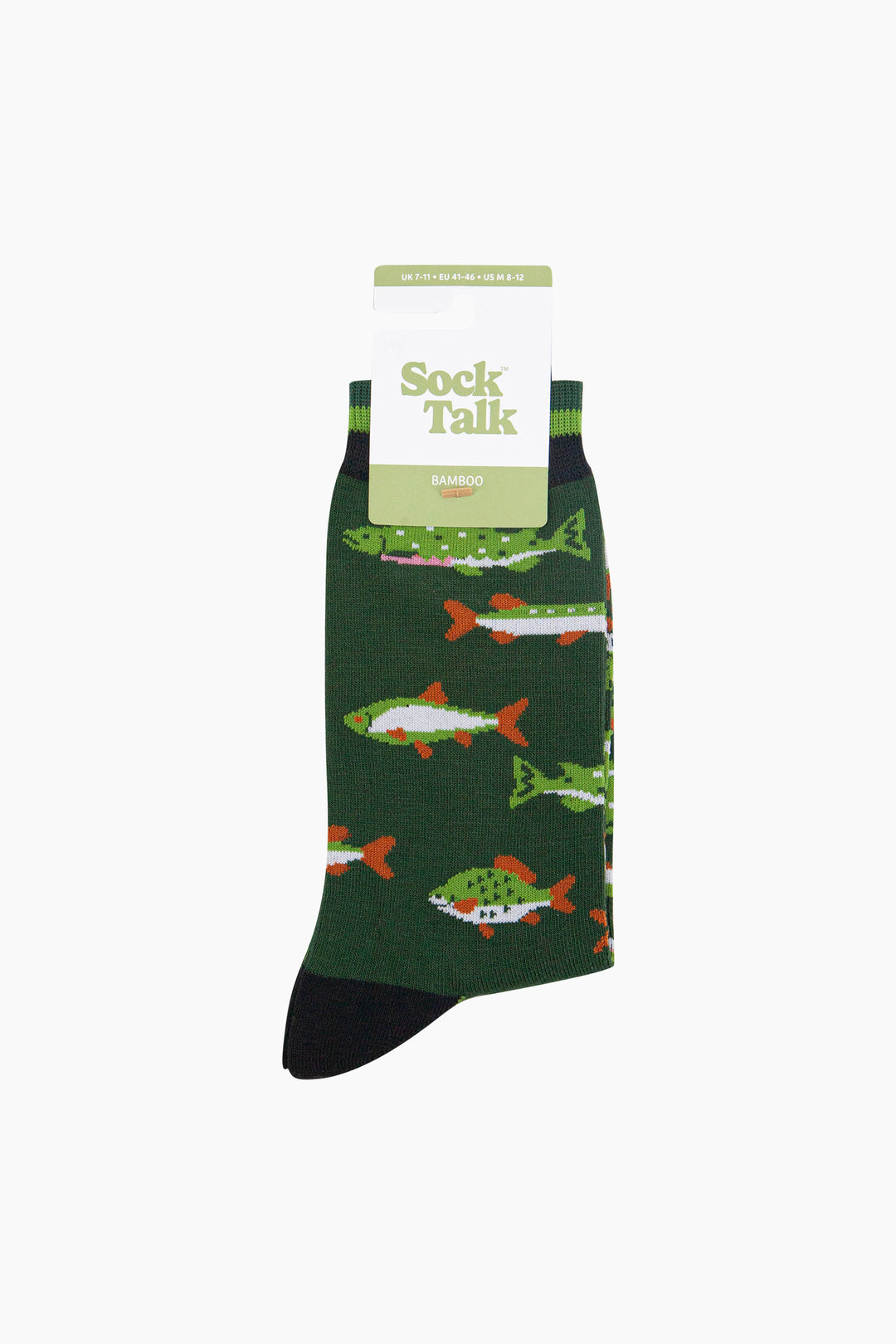 River-Fishing-Bamboo-Socks-in-Green-Mannequin-In-Packaging