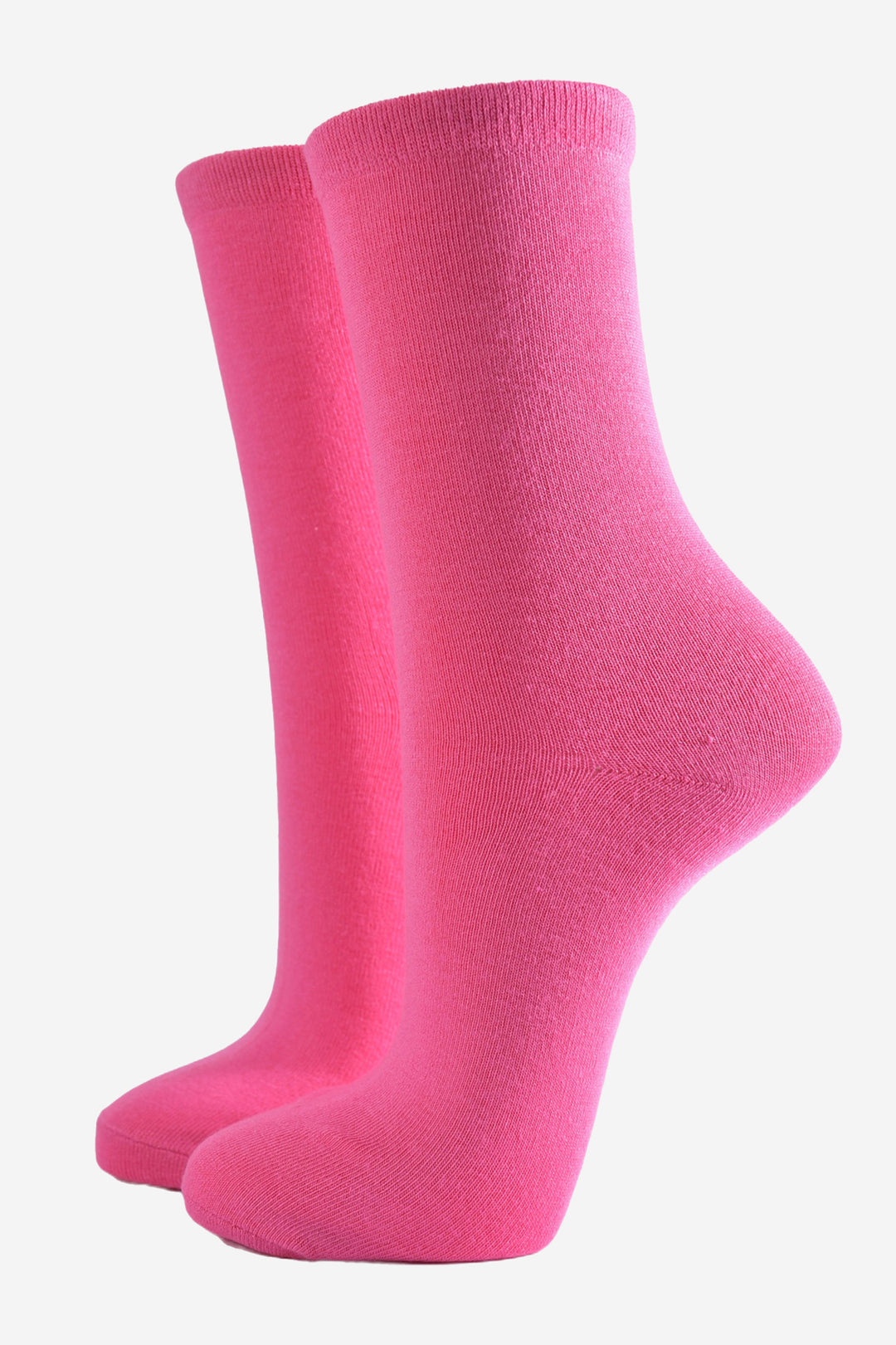 womens plain hot pink bamboo ankle socks