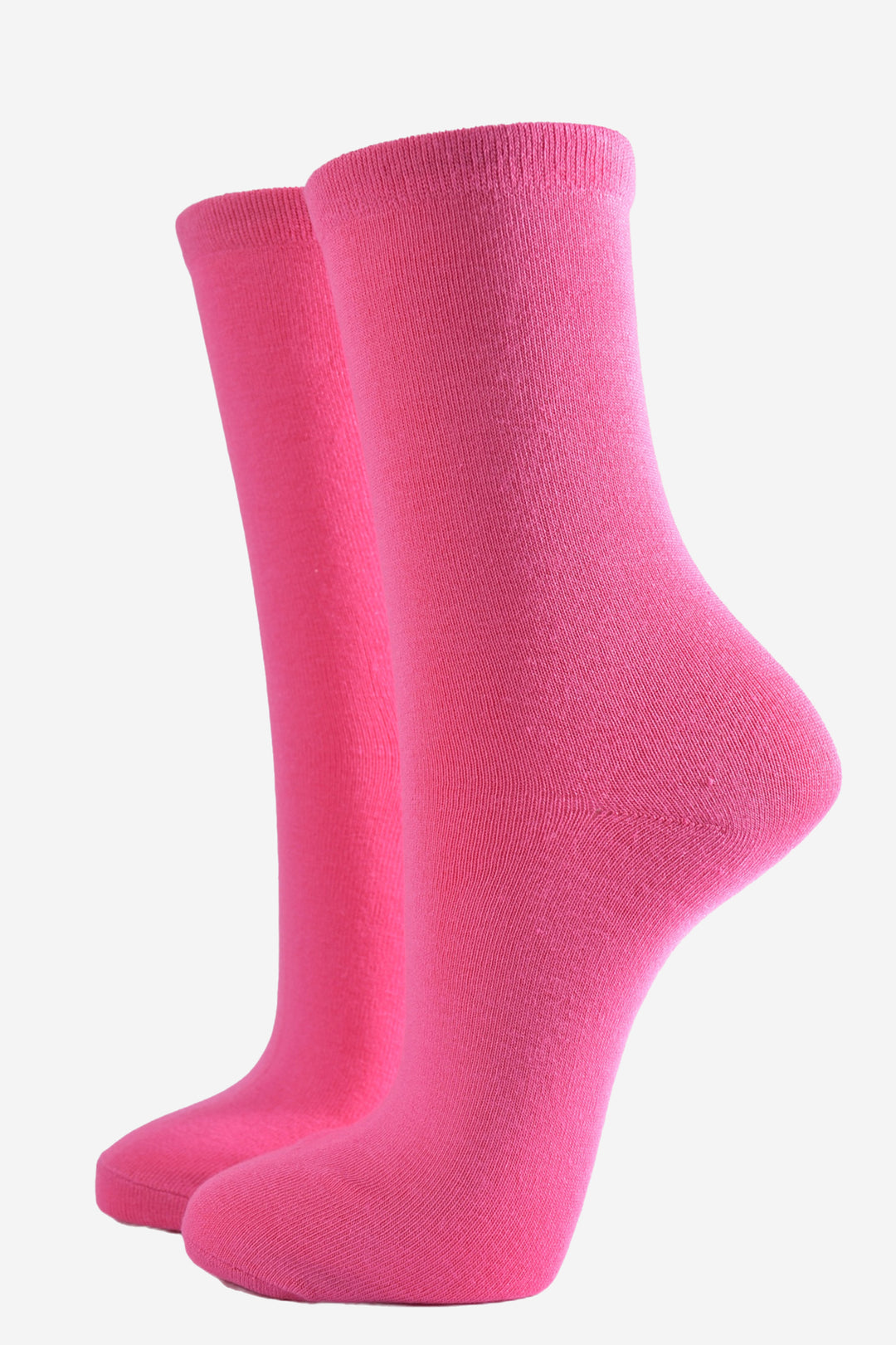 womens plain hot pink bamboo ankle socks