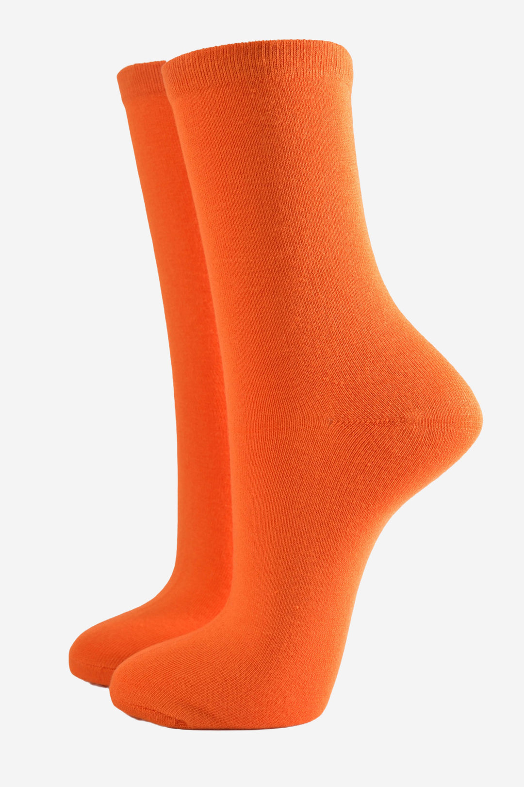 plain orange bamboo ankle socks