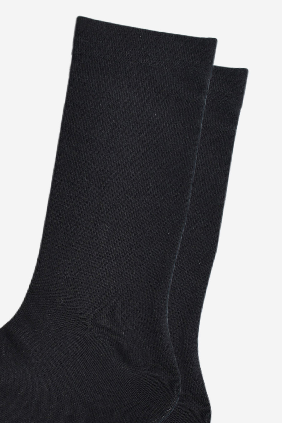 close up of the plain black bamboo socks