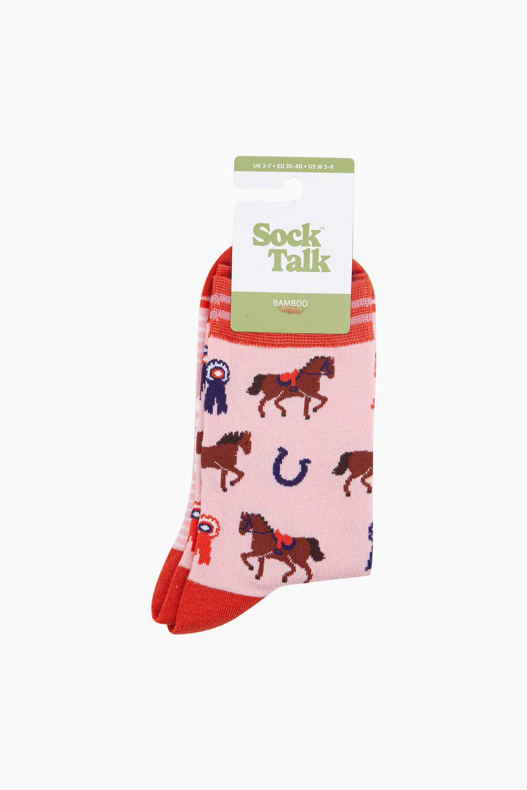 Horse-Riding-Bamboo-Socks-in-Pink-In-Packaging