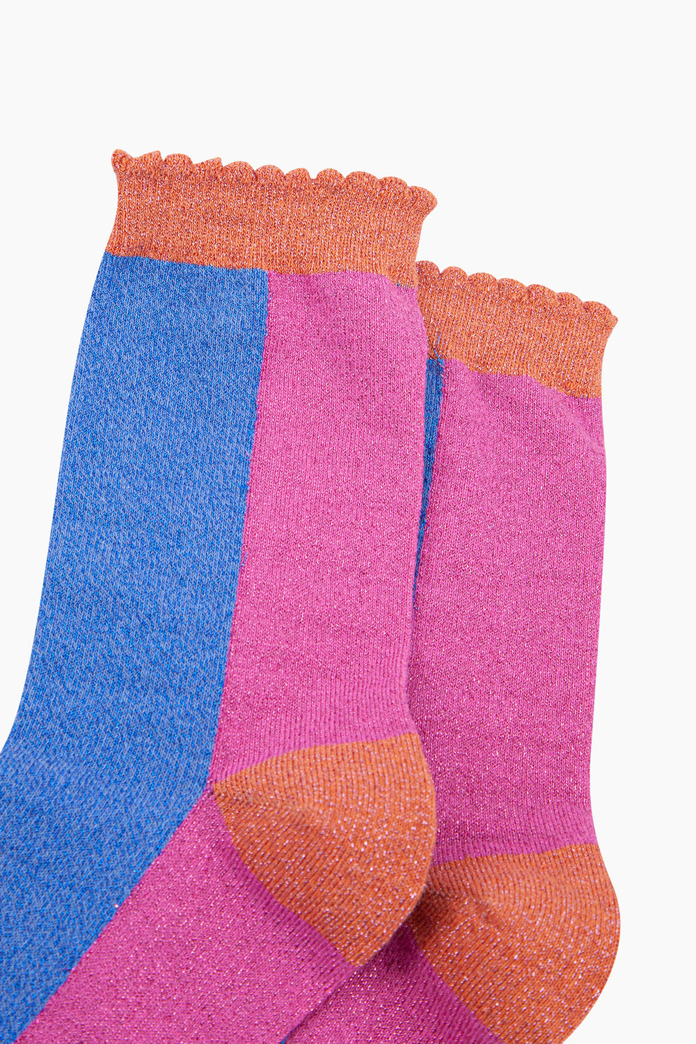 Colour-Block-Combed-Cotton-Glitter-Socks-in-Blue-Pink-close-up