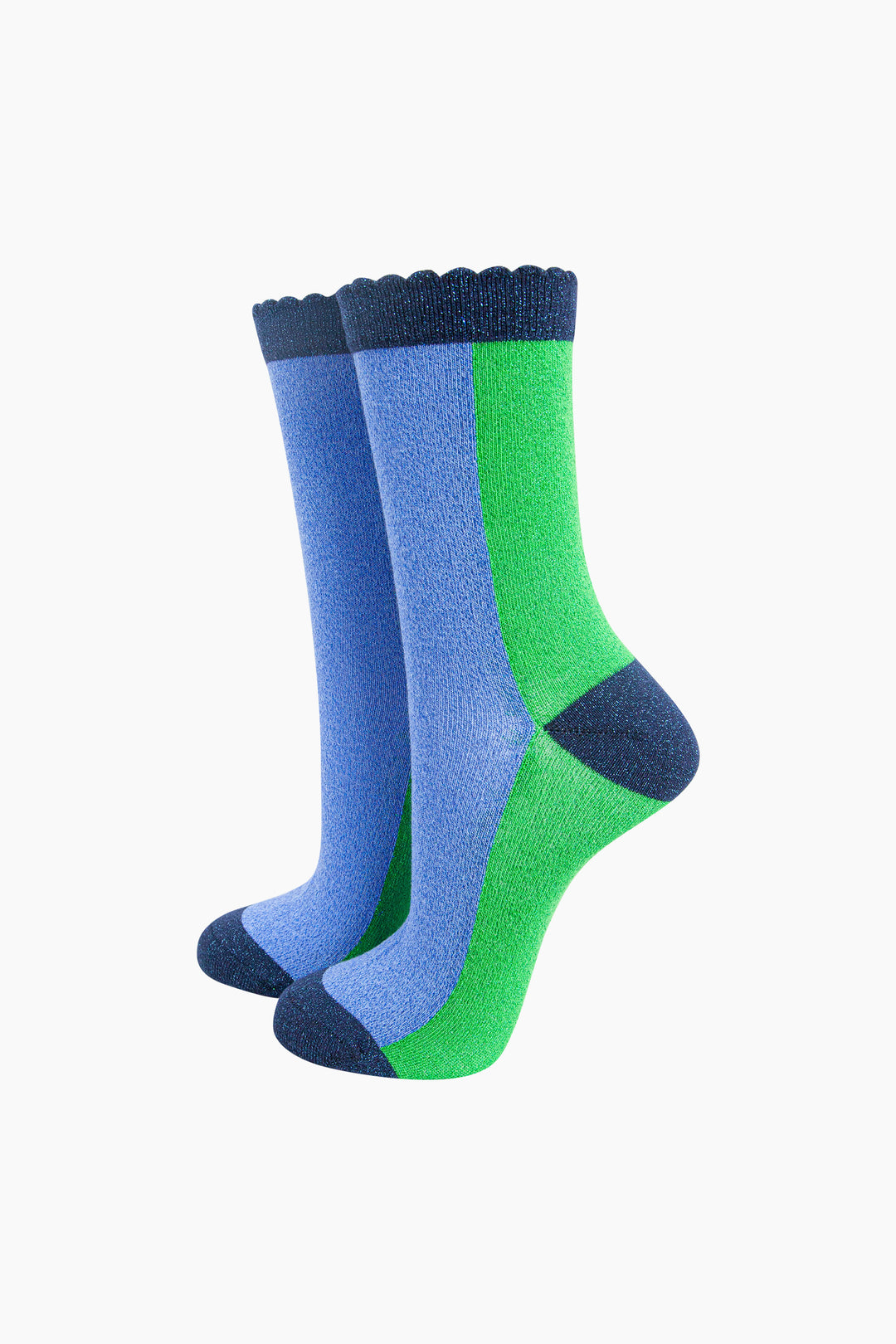 Colour-Block-Combed-Cotton-Glitter-Socks-in-Lime-Denim-Blue-mannequin
