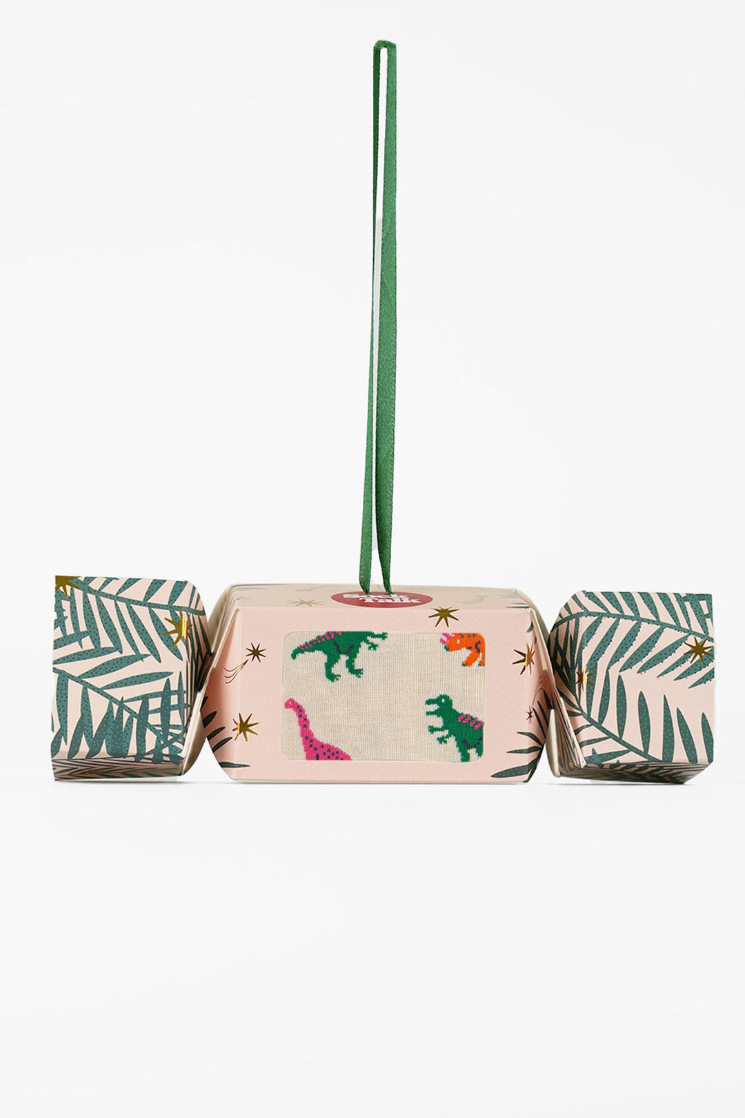 Women's Bamboo Ankle Socks Christmas Cracker Gift Box - Cream/Multi, Dinosaurs