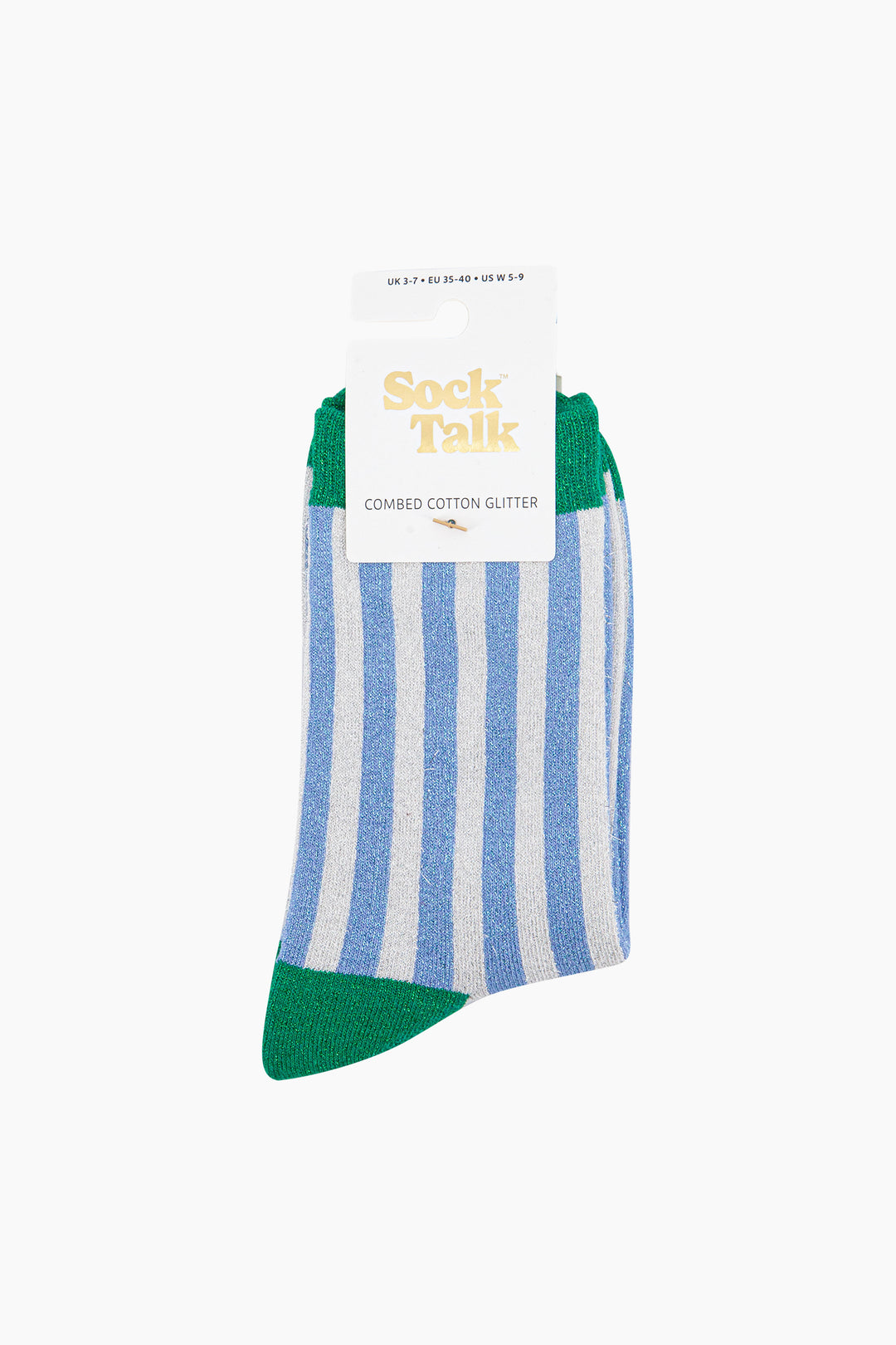 Stripes-Combed-Cotton-Glitter-Socks-in-Blue-Green-in-packaging