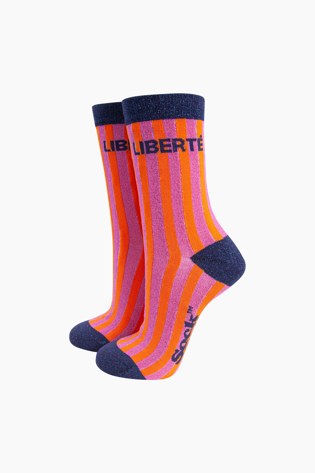 Liberte-Stripes-Combed-Cotton-Glitter-Socks-in-Pink-Blue-mannequin