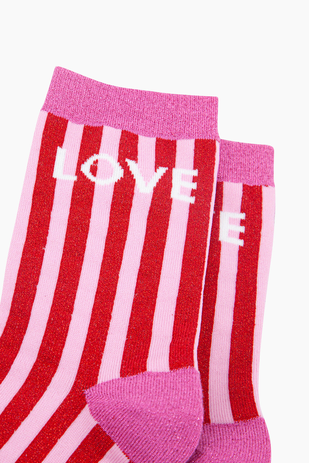 Love-Stripes-Combed-Cotton-Glitter-Socks-in-Red-Pink-close-up