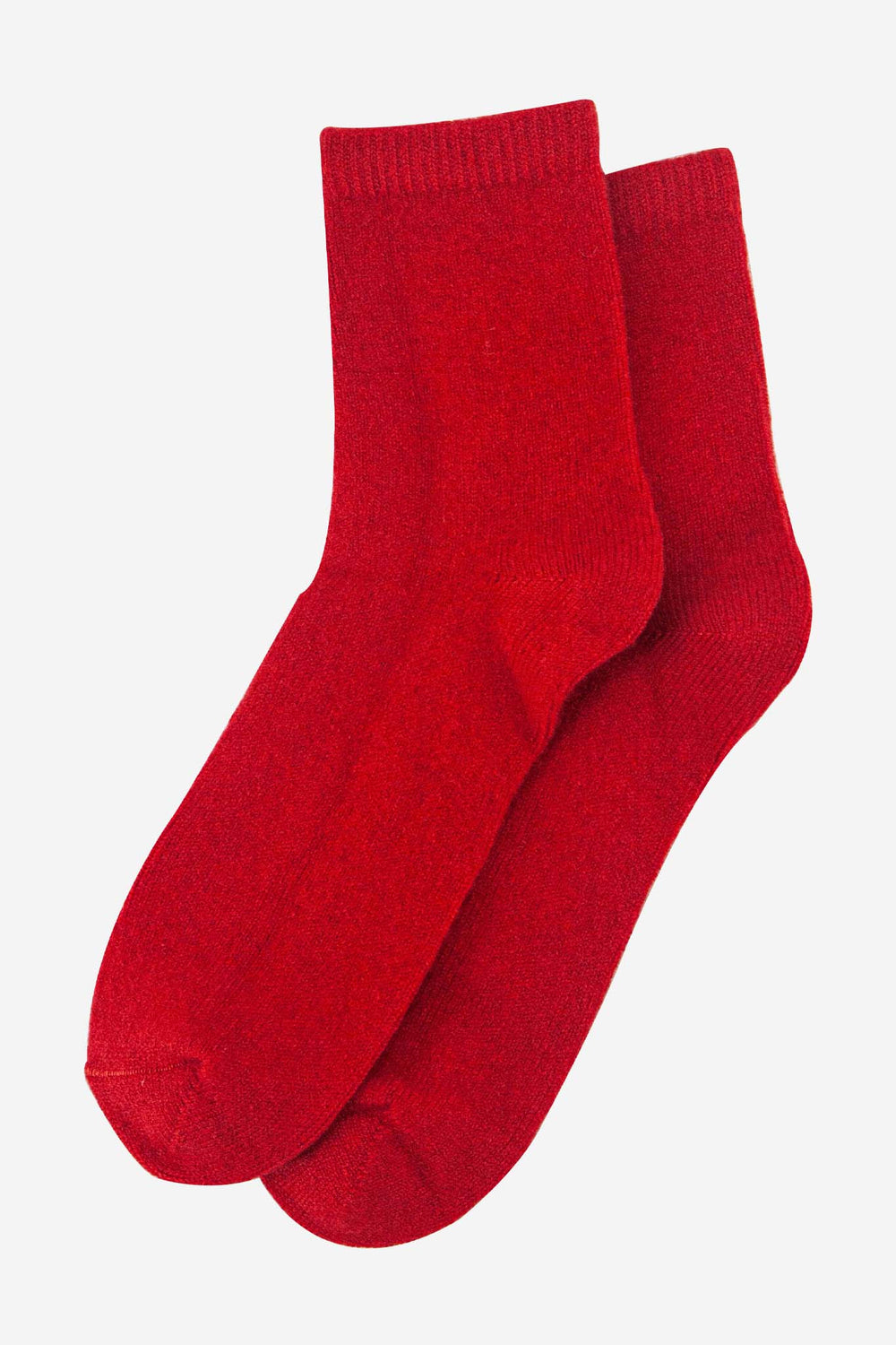 womens-cashmere-socks-ankle-socks-red-cashmere-laying-flat
