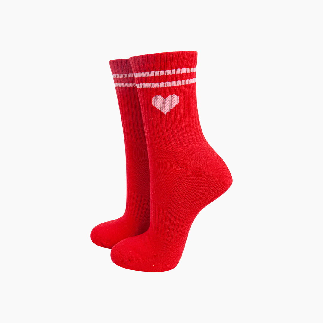 Love-Heart-Combed-Cotton-Sports-Socks-in-Red-Mannequin