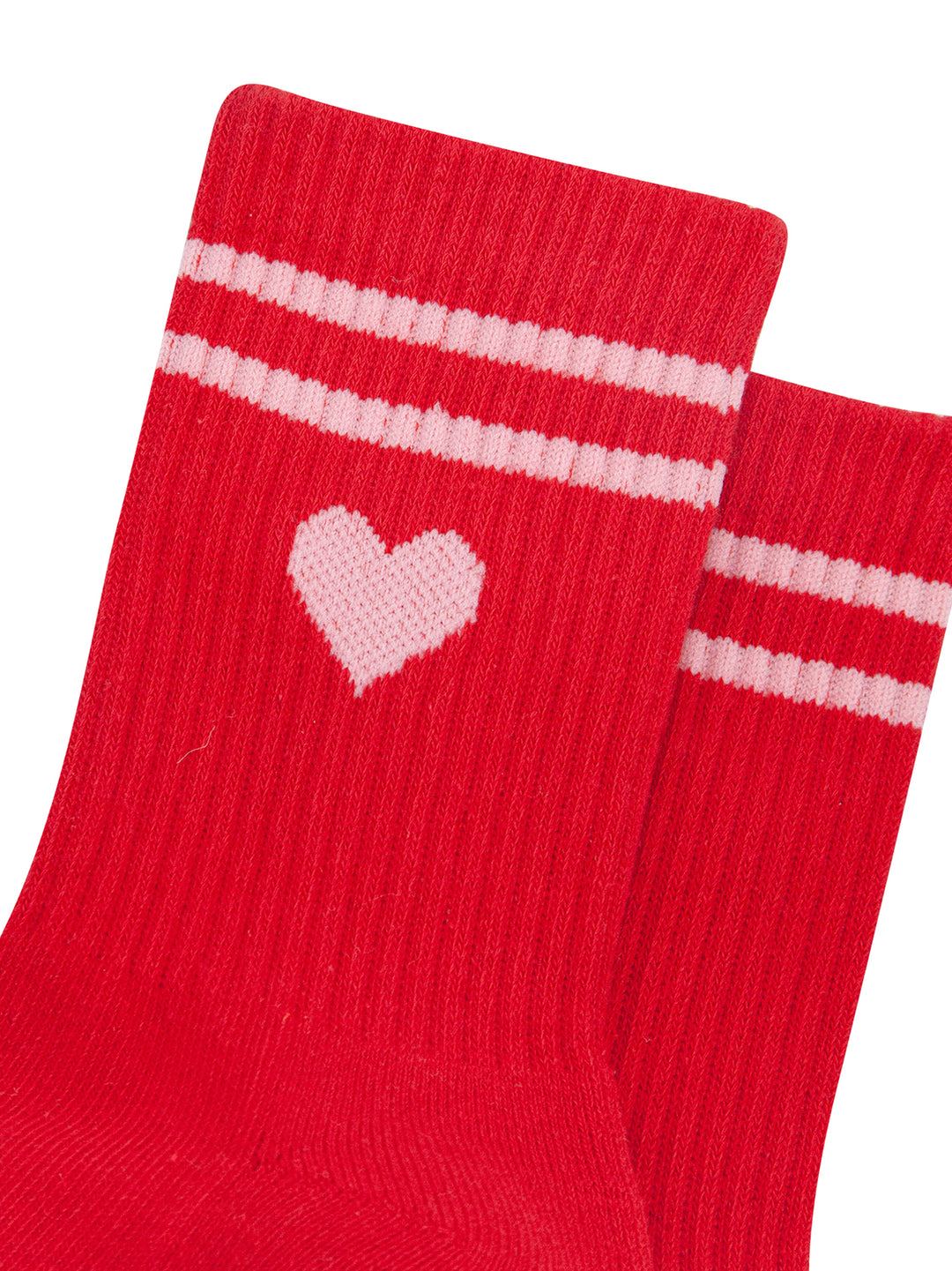 Love-Heart-Combed-Cotton-Sports-Socks-in-Red-Closeup