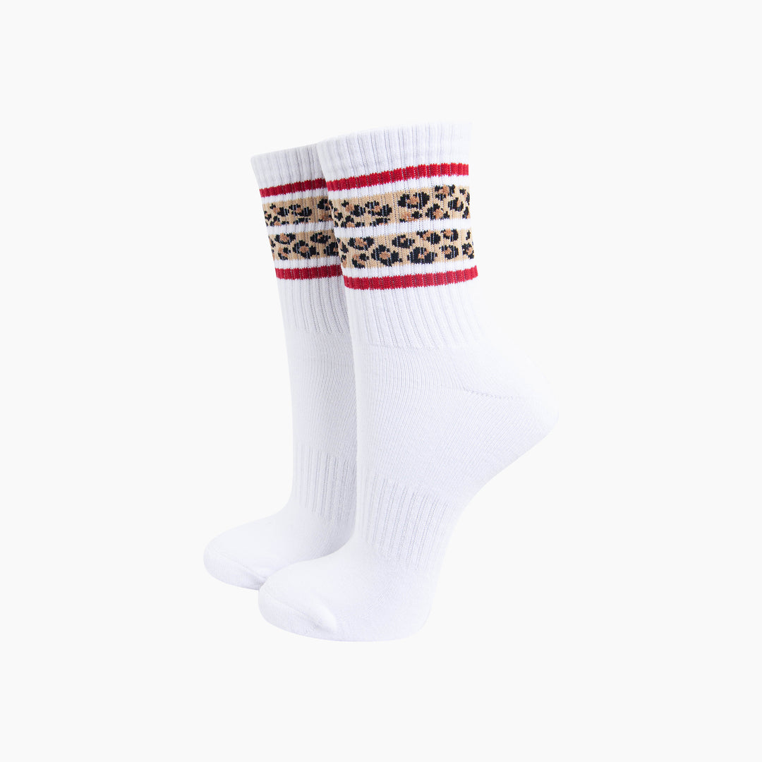 Leopard-Print-Striped-Combed-Cotton-Sports-Socks-in-White-Mannequin