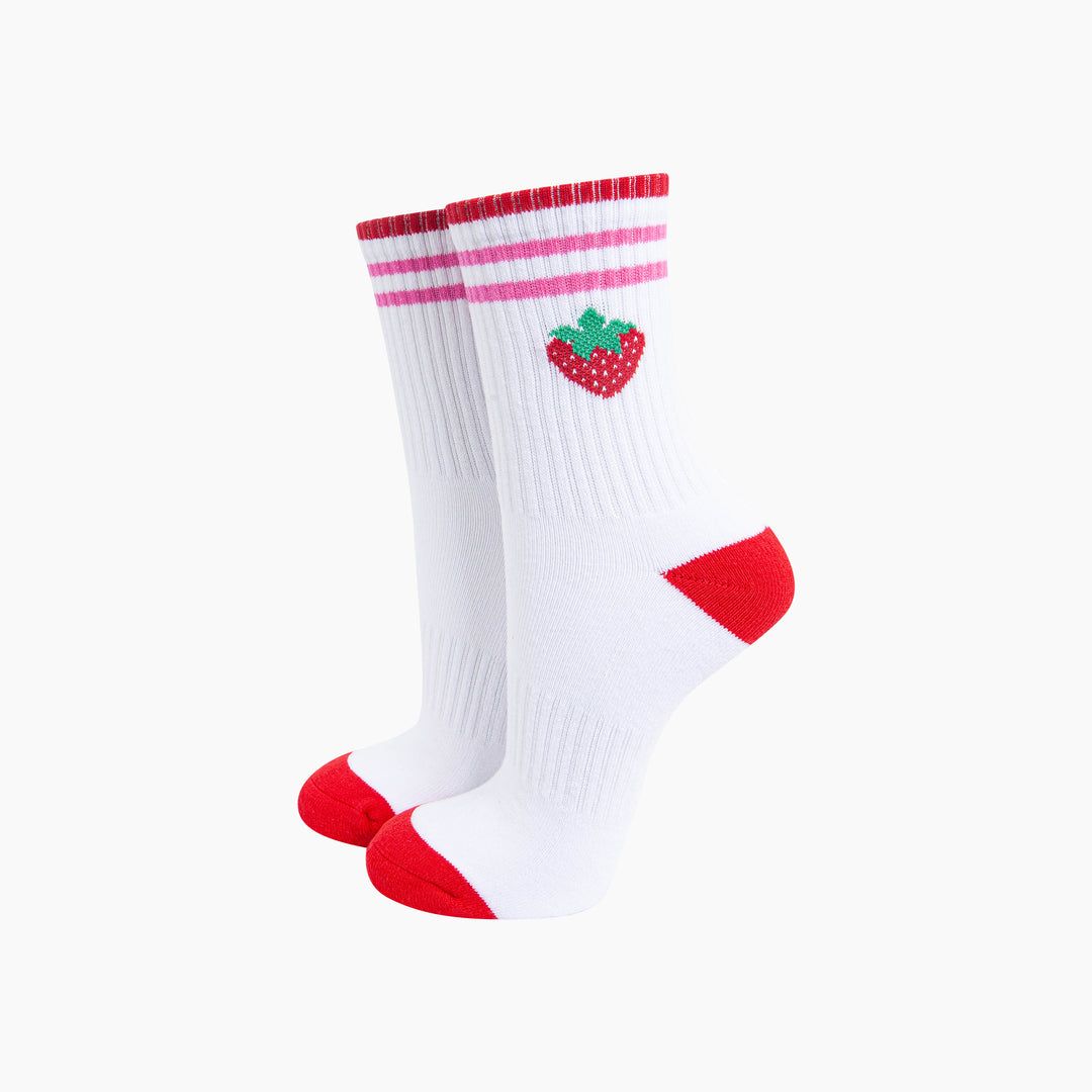 Strawberry-Combed-Cotton-Sports-Socks-in-White-Mannequin