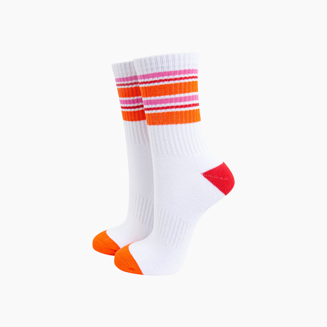 Striped-Combed-Cotton-Sports-Socks-in-Orange-Mannequin