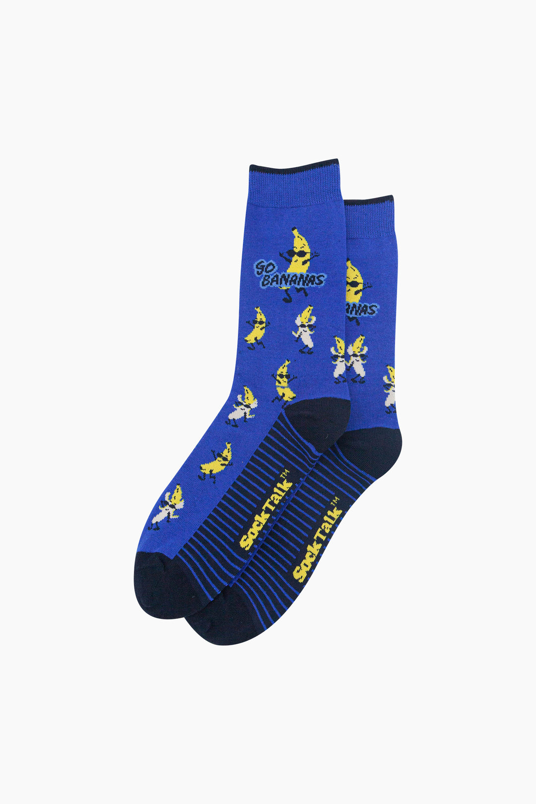 Go-Bananas-Combed-Cotton-Socks-in-Royal-Blue-Laid-Flat