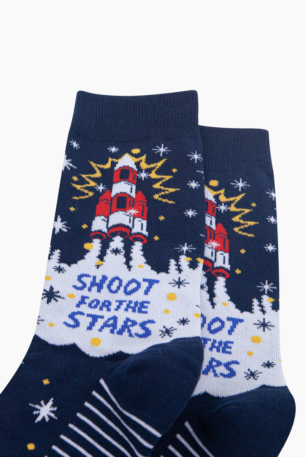 Shoot-For-The-Stars-Combed-Cotton-Socks-in-Navy-Blue-Close-Up