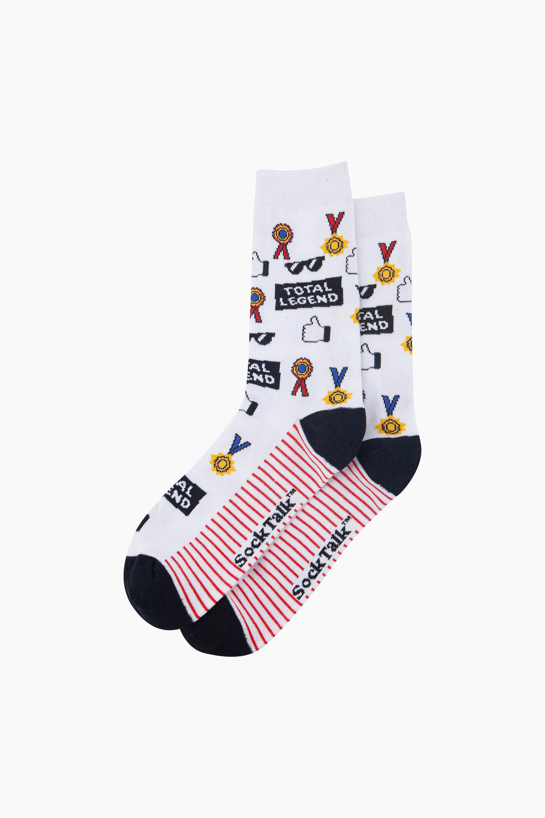 Total-Legend-Combed-Cotton-Socks-in-White-Laid-Flat