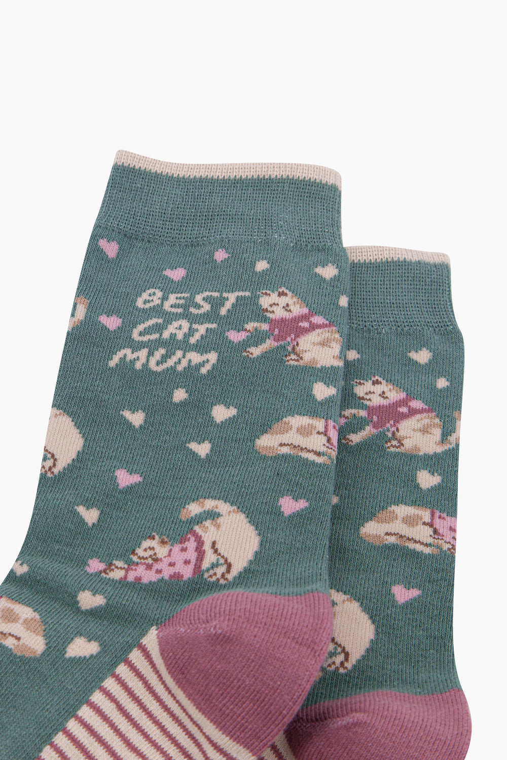 Best-Cat-Mum-Combed-Cotton-Socks-in-Sage-Green-Close-Up