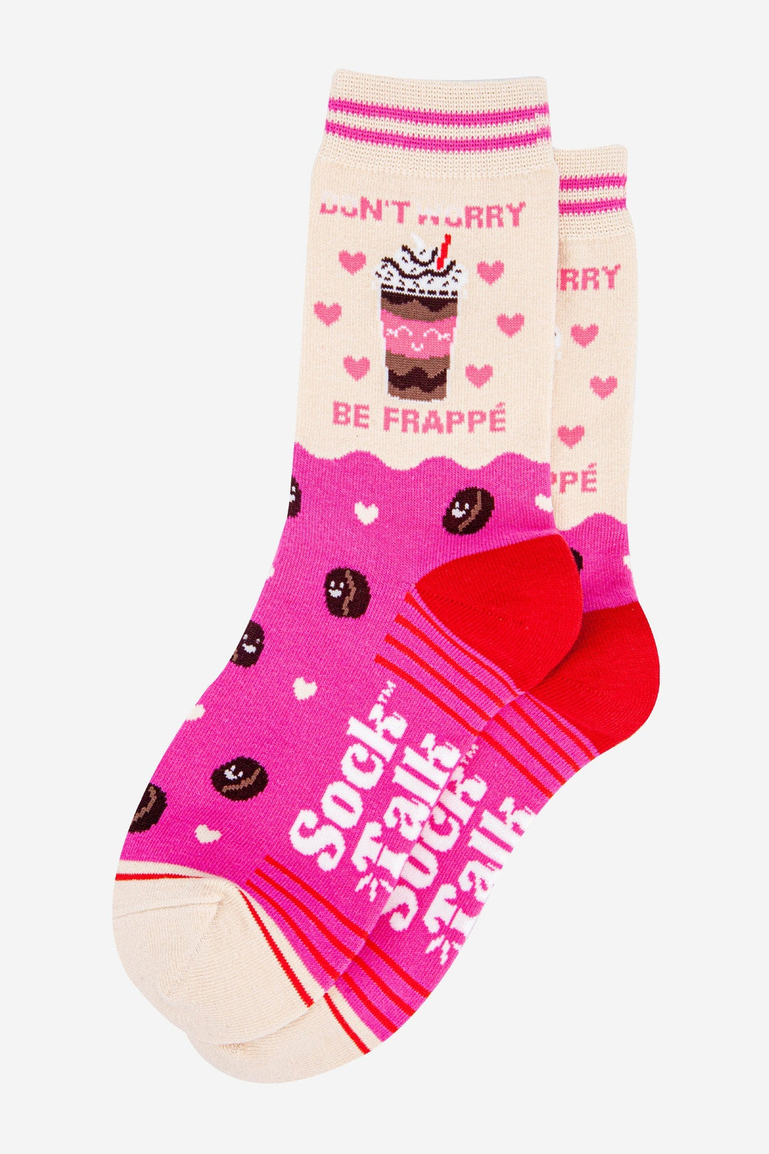 Women's Combed Cotton Ankle Socks Christmas Cracker Gift Box - Cream/Pink, Be Frappe