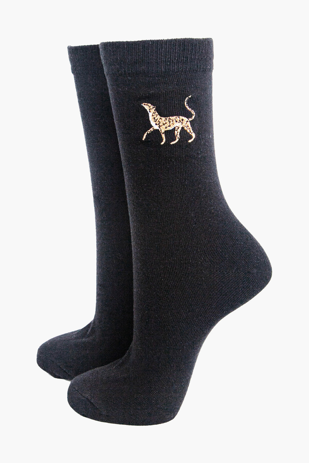 womens-embroidered-ankle-socks-black-cheetah-cats